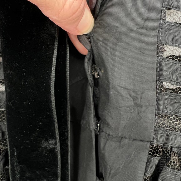 VINTAGE 50s Dress Womens XS Black Sheer Stripe Tulle Fit and Flare Layering - Picture 12 of 13